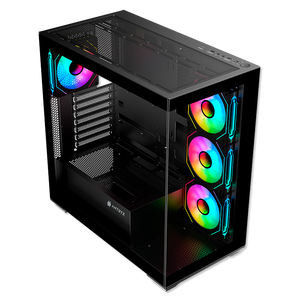 GABINETE ANTRYX FX 750 BLACK: CARCASA GAMER CON 4 VENTILADORES ARGB Y PUERTO USB TIPO-C