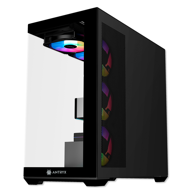 GABINETE ANTRYX FX 750 BLACK: CARCASA GAMER CON 4 VENTILADORES ARGB Y PUERTO USB TIPO-C
