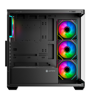 GABINETE ANTRYX FX 750 BLACK: CARCASA GAMER CON 4 VENTILADORES ARGB Y PUERTO USB TIPO-C