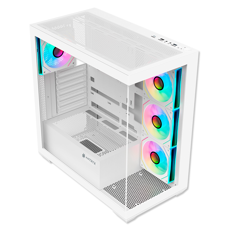 CASE GAMING ANTRYX FX 750 WHITE CON 4 VENTILADORES ARGB Y PUERTO USB TIPO-C (MODELO AC-FX750W)
