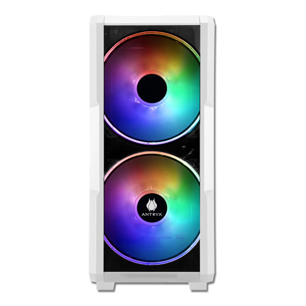 GABINETE GAMER ANTRYX FX CRUISER WHITE: VENTILADORES ARGB X3, PANEL DE VIDRIO TEMPLADO Y DISEÑO MESH