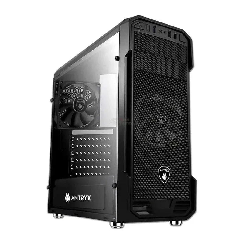 CASE ANTRYX RX 350 - FUENTE 600W, PANEL LATERAL DE VIDRIO TEMPLADO, 1 VENTILADOR, 3 PUERTOS USB, COLOR NEGRO (AC-RX350K3-600CP)