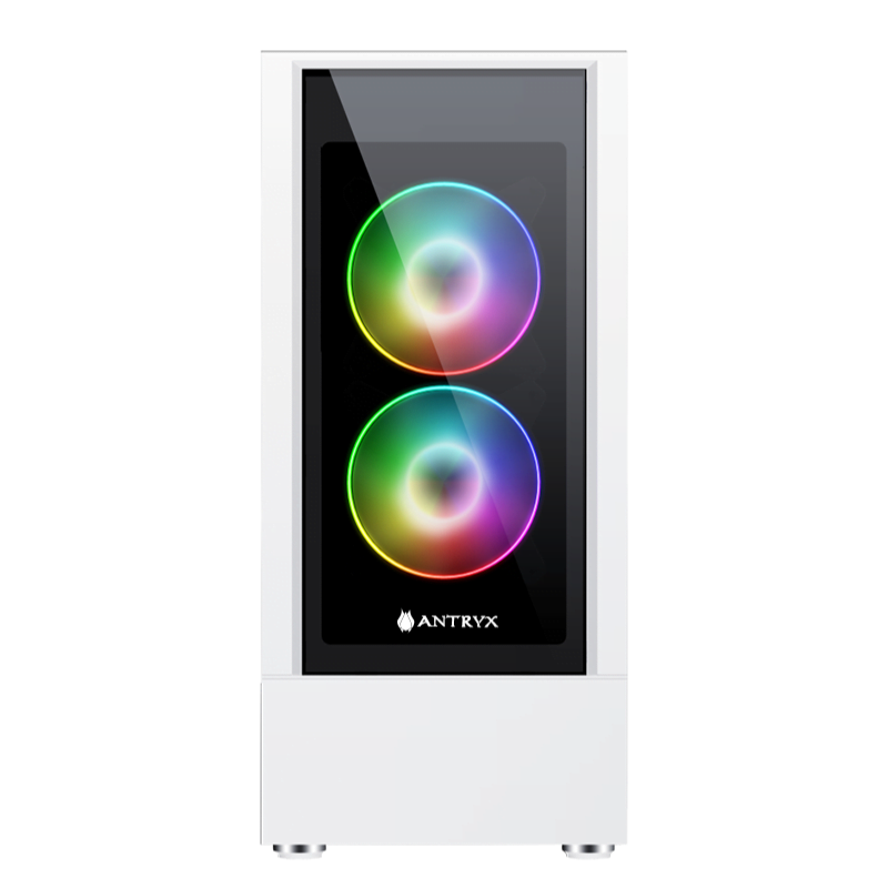 TORRE GAMING ANTRYX RX-460 MESH BLANCO | PANEL DE VIDRIO | 3 VENTILADORES LED ARGB | MODELO AC-RX460MW | SIN FUENTE