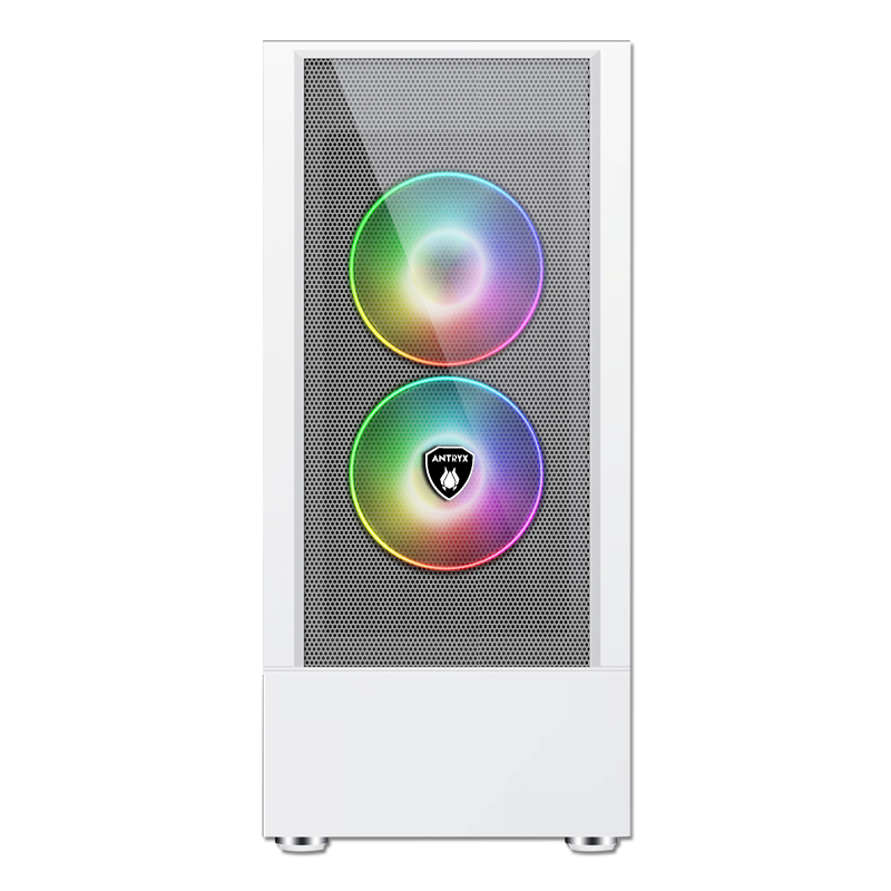 CAJA ANTRYX RX 460 MESH WHITE USB3.0, VENTILADORES X3, VIDRIO TEMPLADO (AC-RX460MW) - ELEGANCIA Y RENDIMIENTO EN BLANCO