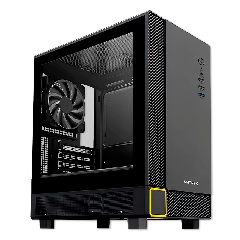 CAJA DE ESCRITORIO GAMER ANTRYX XTREME MICRO XM-420 CON FUENTE DE PODER B500W Y PANEL DE VIDRIO TEMPLADO (AC-XM420-500CP)