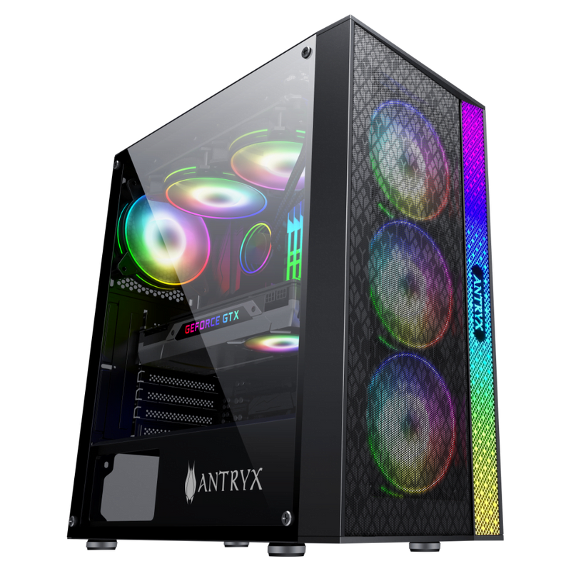 TORRE GAMER ANTRYX XTREME NC-253: CASE CON FUENTE DE PODER DE 500W, CINTA LED Y PANEL DE VIDRIO TEMPLADO (AC-XNC253K-500CPR1)