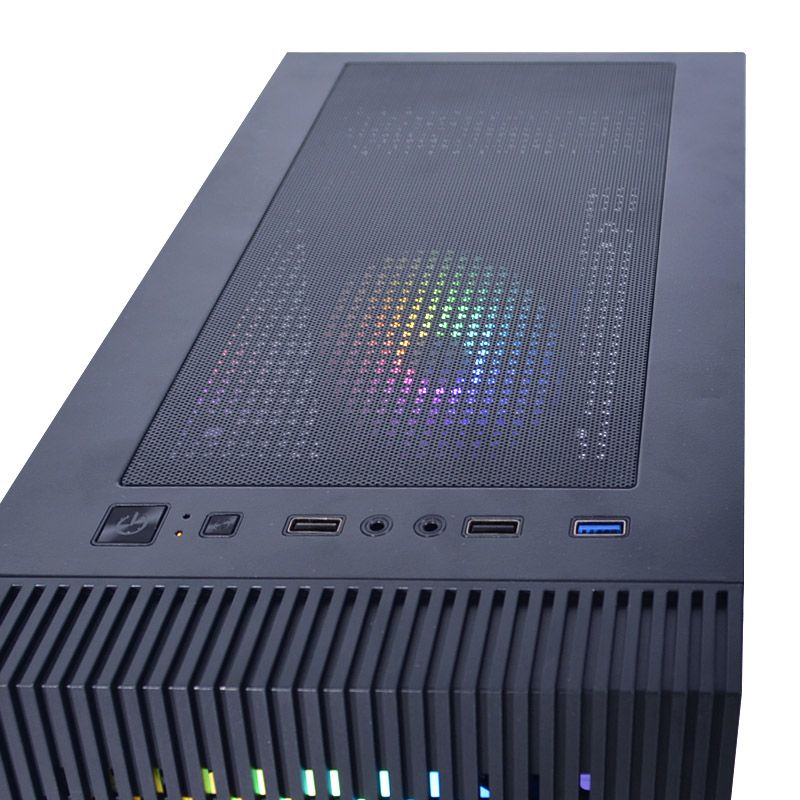 TIPO CASE GAMER MARCA GAMEMAX MODELO EDGE BK MALLA 4-FRGB SIN FUENTE