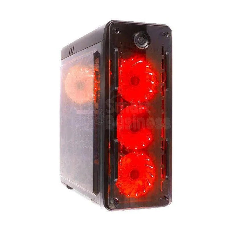 CASE GAMER GAMEMAX STARLIGHT ROJO MID TOWER CON FUENTE DE PODER DE 550W