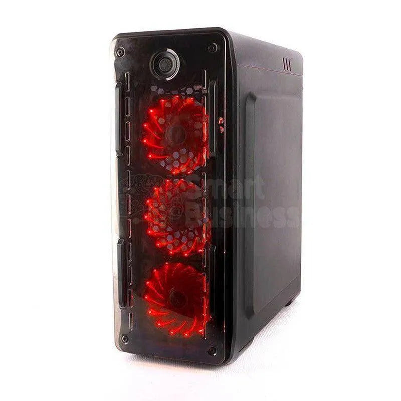 CASE GAMER GAMEMAX STARLIGHT ROJO MID TOWER CON FUENTE DE PODER DE 550W