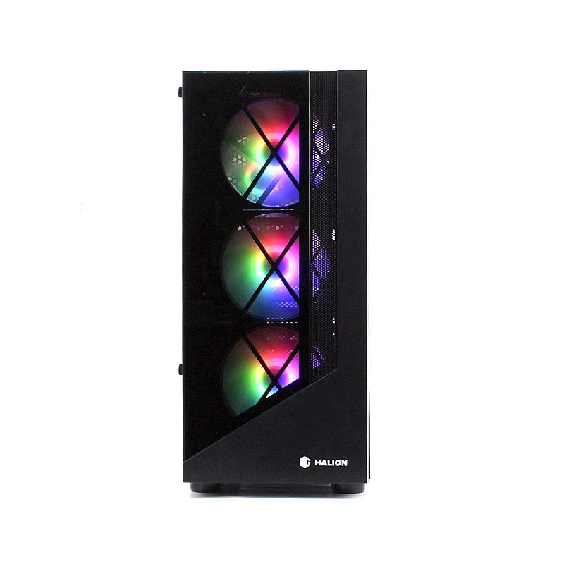 CASE GAMER HALION DRAGON CR15 CON FUENTE 500W, ILUMINACIÓN ARCOÍRIS Y VIDRIO TEMPLADO