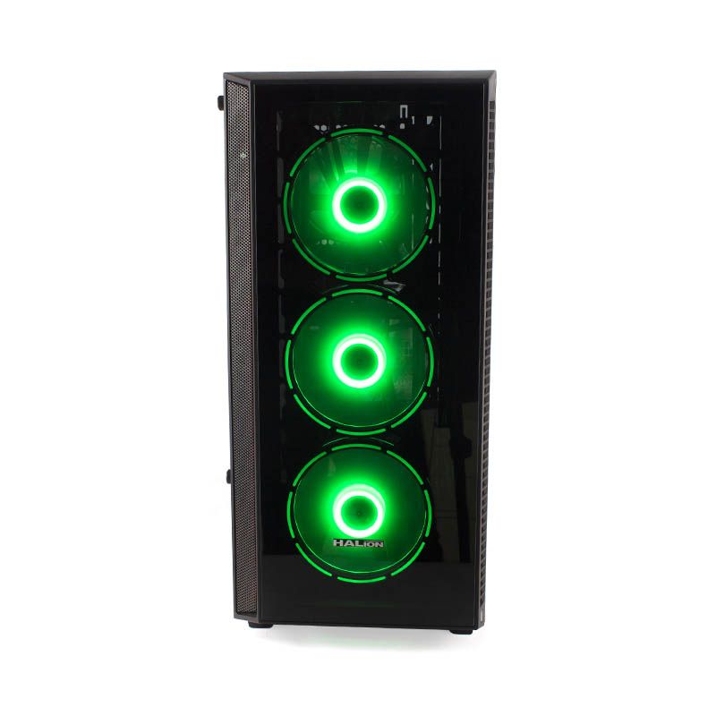 GABINETE HALION MIRAGE C302 GAMER SIN FUENTE CON ILUMINACIÓN 4xRGB
