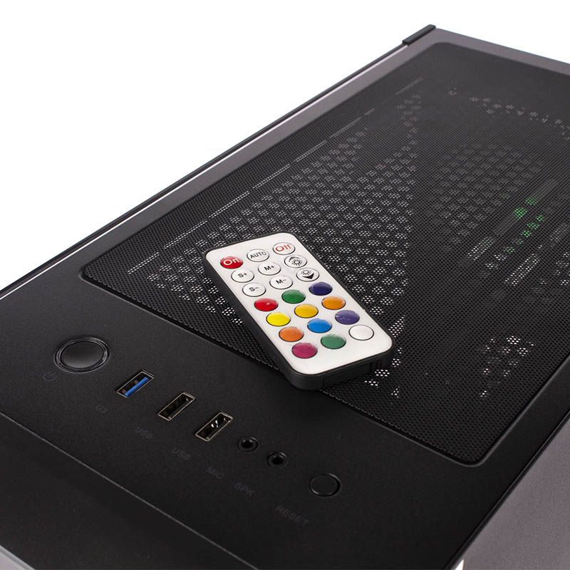 GABINETE HALION MIRAGE C302 GAMER SIN FUENTE CON ILUMINACIÓN 4xRGB