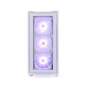 CAJA GAMER HALION TITAN 103 SUPER WHITE CON FUENTE DE PODER DE 600W Y VENTILADORES RGB
