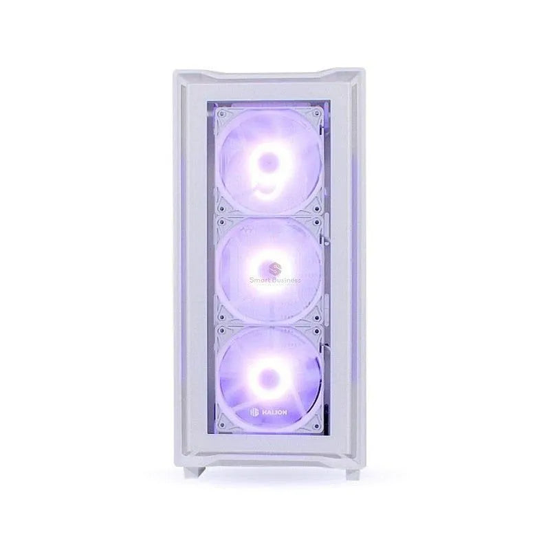 CAJA GAMER HALION TITAN 103 SUPER WHITE CON FUENTE DE PODER DE 600W Y VENTILADORES RGB