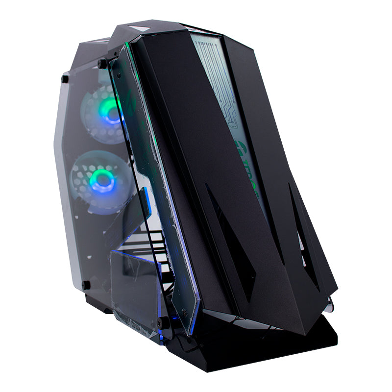 GABINETE GAMER TEROS TE-1314G MID TOWER CON USB 3.0/2.0, AUDIO Y VENTILADOR ARGB, COLOR NEGRO