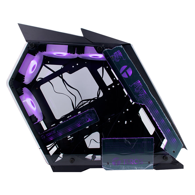 GABINETE GAMER TEROS TE-1314G MID TOWER CON USB 3.0/2.0, AUDIO Y VENTILADOR ARGB, COLOR NEGRO