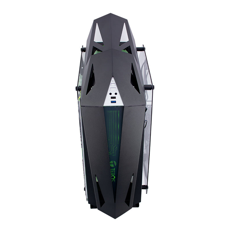 GABINETE GAMER TEROS TE-1314G MID TOWER CON USB 3.0/2.0, AUDIO Y VENTILADOR ARGB, COLOR NEGRO