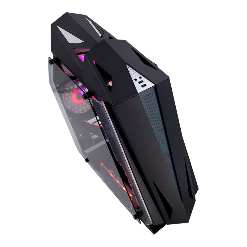 GABINETE GAMER TEROS TE-1314G MID TOWER CON USB 3.0/2.0, AUDIO Y VENTILADOR ARGB, COLOR NEGRO
