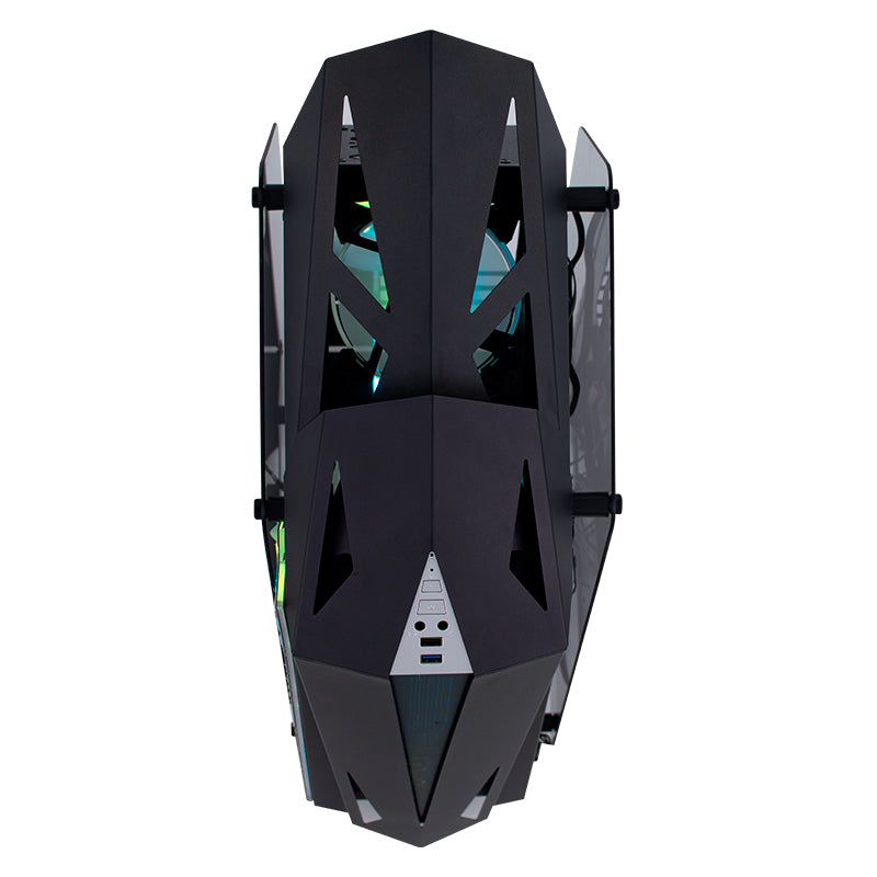 GABINETE GAMER TEROS TE-1314G MID TOWER CON USB 3.0/2.0, AUDIO Y VENTILADOR ARGB, COLOR NEGRO