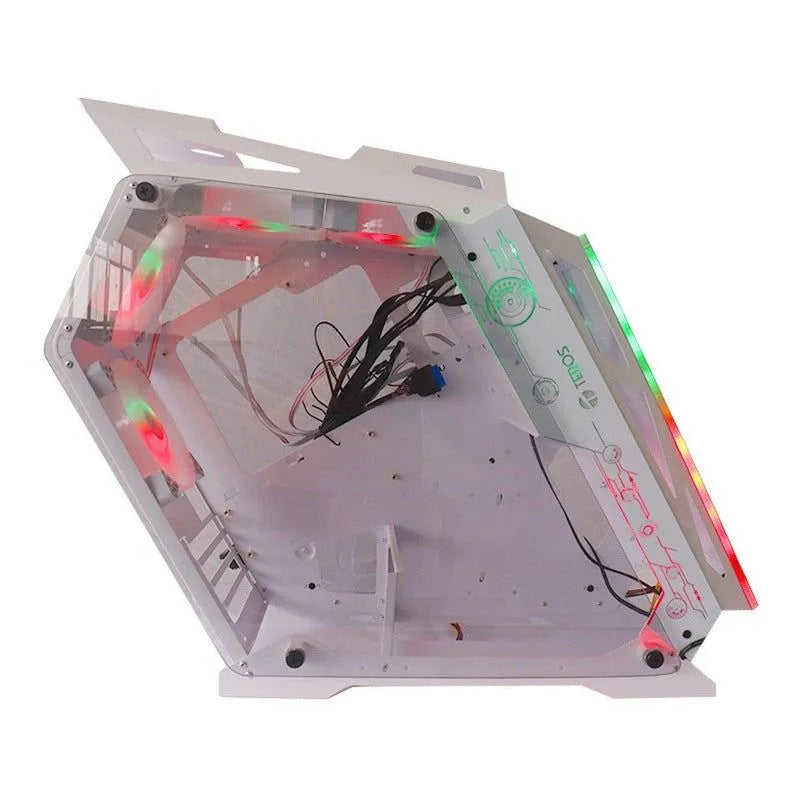 CASE GAMER TEROS TE1311: DISEÑO BLANCO CON CONECTIVIDAD USB 3.0 Y USB 2.0, AUDIO INTEGRADO Y VENTILADOR ARGB