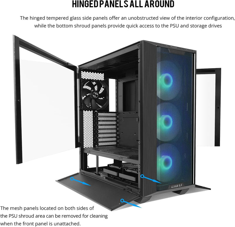 GABINETE PARA PC LIAN LI LANCOOL III BLACK ARGB CON VIDRIO TEMPLADO Y ILUMINACIÓN PERSONALIZABLE (MODELO LANCOOL 3R-X)