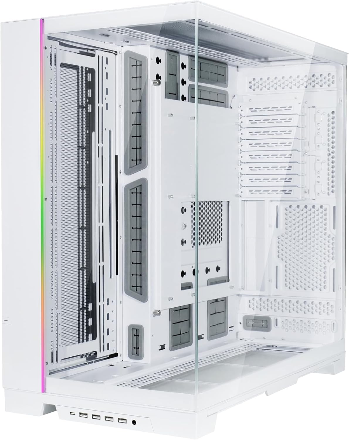 CAJA PARA PC LIAN LI O11 DYNAMIC EVO XL WHITE, CON 2 PANELES DE VIDRIO TEMPLADO, DISEÑO MODULAR Y SOPORTE E-ATX