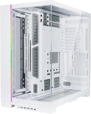 CAJA PARA PC LIAN LI O11 DYNAMIC EVO XL WHITE, CON 2 PANELES DE VIDRIO TEMPLADO, DISEÑO MODULAR Y SOPORTE E-ATX
