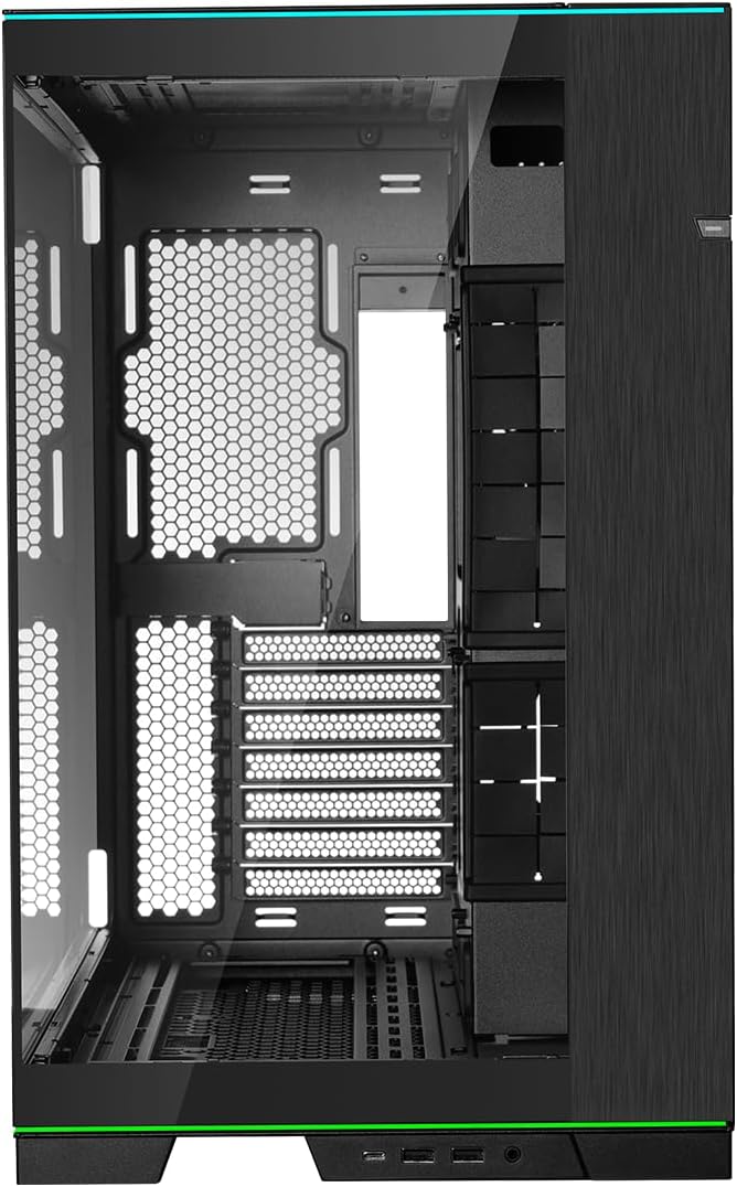 CAJA PARA PC LIAN LI O11D EVO RGB BLACK CON ILUMINACIÓN PERSONALIZABLE, 2 PANELES DE VIDRIO TEMPLADO, DISEÑO MODULAR Y SOPORTE AVANZADO DE ENFRIAMIENTO