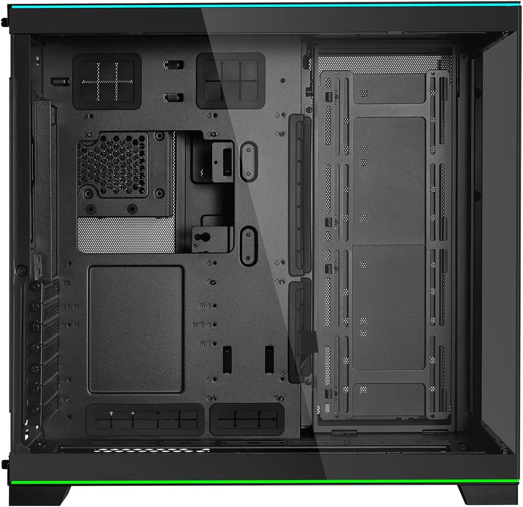 CAJA PARA PC LIAN LI O11D EVO RGB BLACK CON ILUMINACIÓN PERSONALIZABLE, 2 PANELES DE VIDRIO TEMPLADO, DISEÑO MODULAR Y SOPORTE AVANZADO DE ENFRIAMIENTO