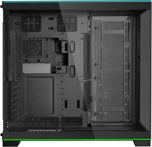 CAJA PARA PC LIAN LI O11D EVO RGB BLACK CON ILUMINACIÓN PERSONALIZABLE, 2 PANELES DE VIDRIO TEMPLADO, DISEÑO MODULAR Y SOPORTE AVANZADO DE ENFRIAMIENTO