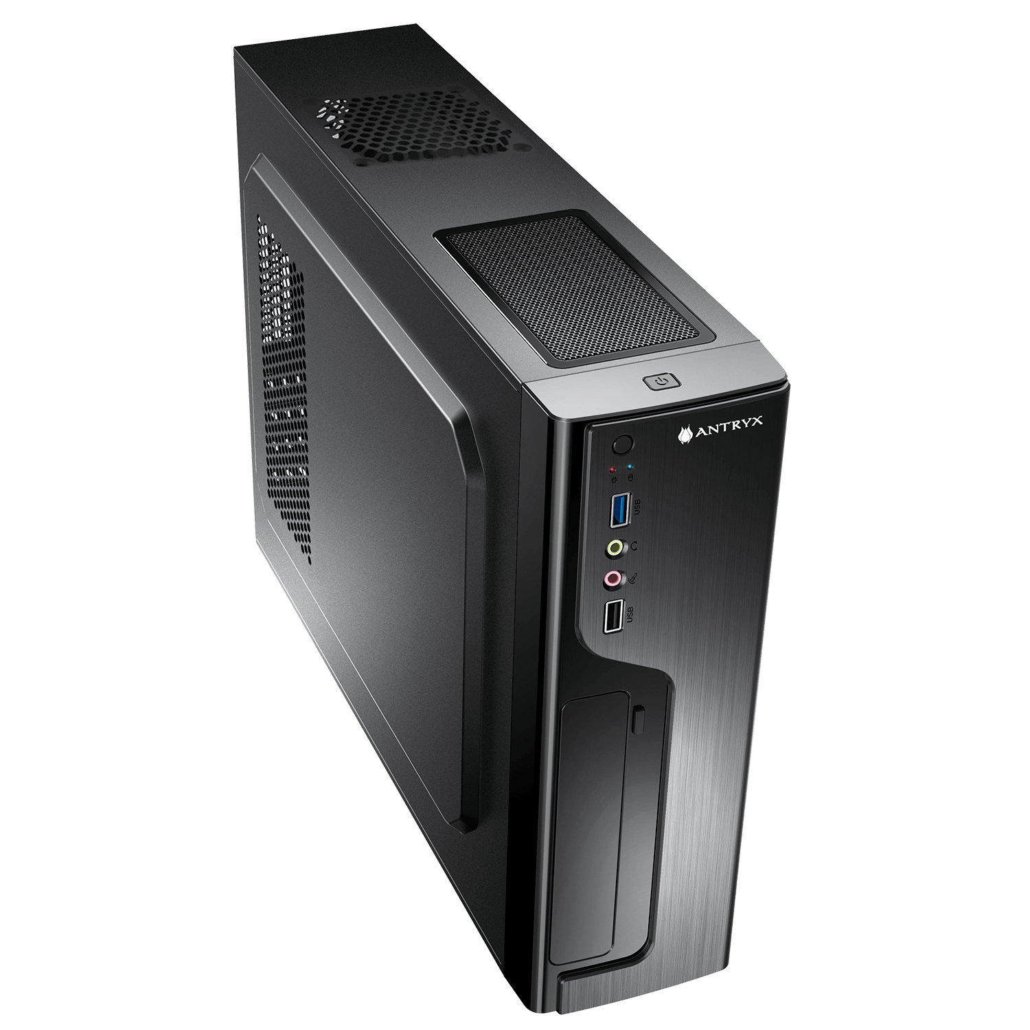 GABINETE COMPACTO ANTRYX EXTREME XS-120 NEGRO CON FUENTE 350W INTEGRADA - DISEÑO ELEGANTE Y EFICIENCIA ENERGÉTICA