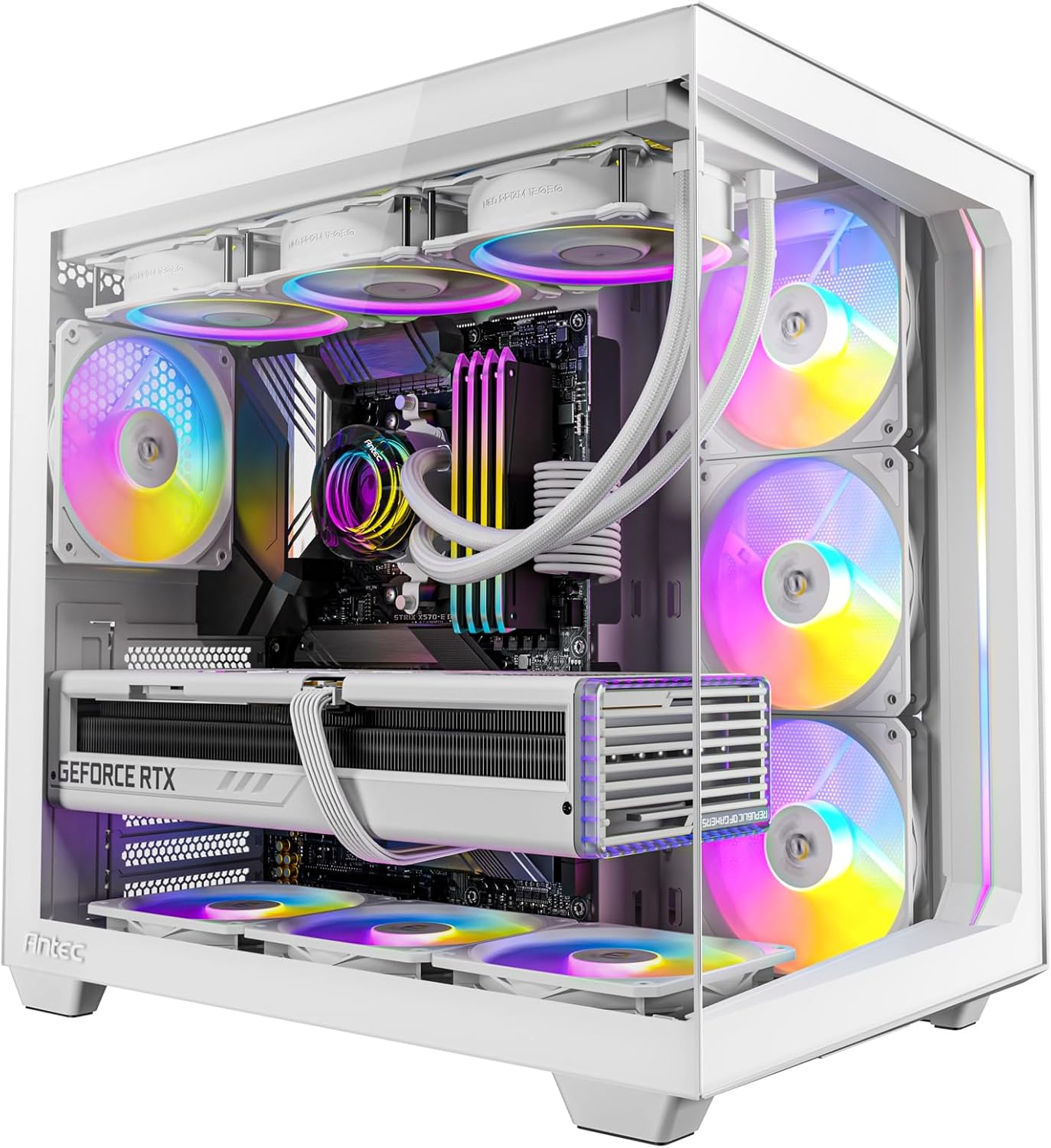 GABINETE PARA PC ANTEC C5 CONSTELLATION BLANCO CON PANEL DE VIDRIO TEMPLADO Y ILUMINACIÓN ARGB