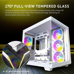 GABINETE PARA PC ANTEC C5 CONSTELLATION BLANCO CON PANEL DE VIDRIO TEMPLADO Y ILUMINACIÓN ARGB