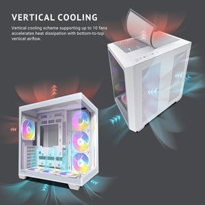 GABINETE PARA PC ANTEC C5 CONSTELLATION BLANCO CON PANEL DE VIDRIO TEMPLADO Y ILUMINACIÓN ARGB