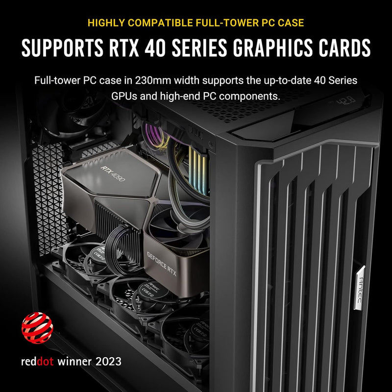 CAJA PARA PC ANTEC PERFORMANCE 1 FT BK CON VENTILACIÓN AVANZADA Y PANEL LATERAL DE VIDRIO TEMPLADO