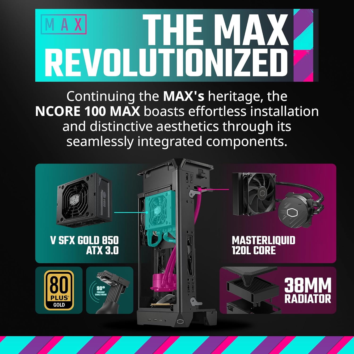CAJA PARA PC COOLER MASTER NCORE 100 MAX CON VENTILACIÓN ÓPTIMA Y DISEÑO COMPACTO NR100-MNNN85-SL0