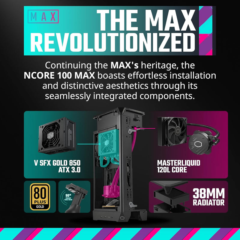 CAJA PARA PC COOLER MASTER NCORE 100 MAX CON VENTILACIÓN ÓPTIMA Y DISEÑO COMPACTO NR100-MNNN85-SL0