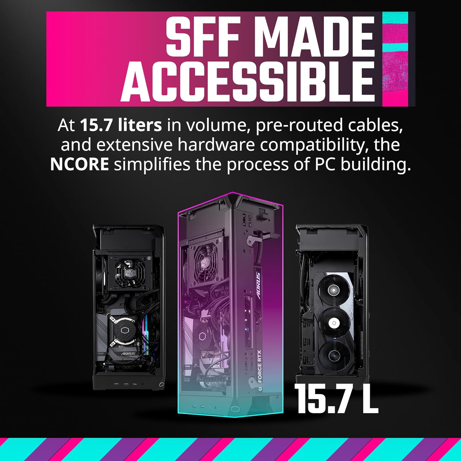 CAJA PARA PC COOLER MASTER NCORE 100 MAX CON VENTILACIÓN ÓPTIMA Y DISEÑO COMPACTO NR100-MNNN85-SL0