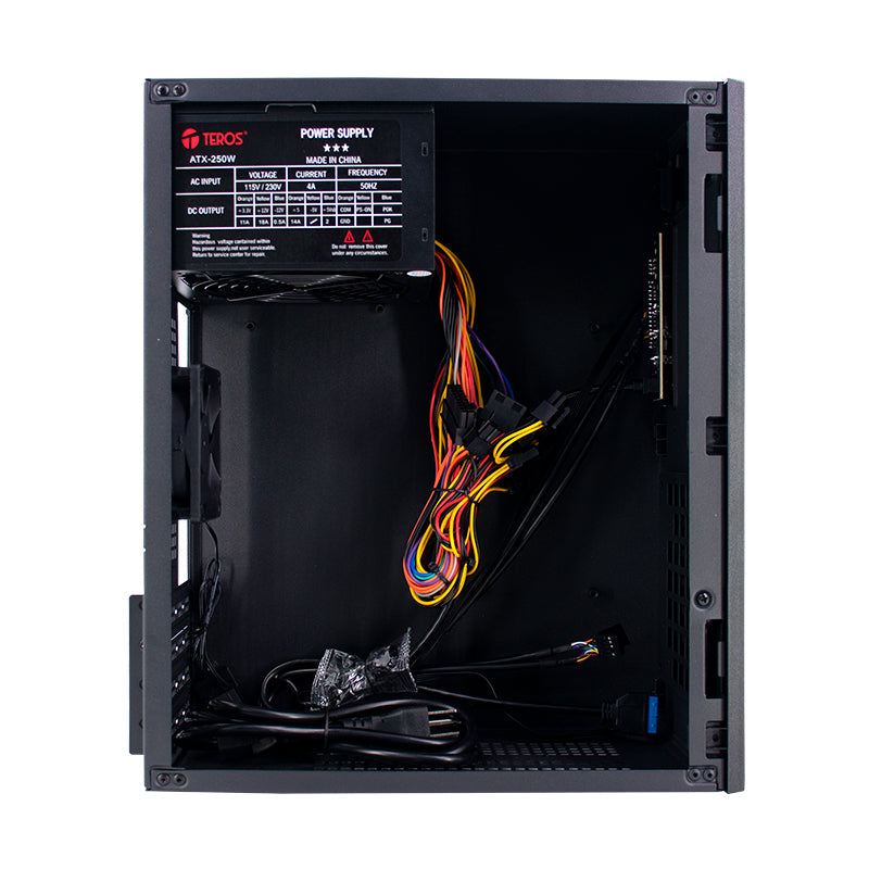 MINI TORRE TEROS TE-1034S: CAJA ATX, 250W, PUERTOS USB 3.0/2.0, AUDIO HD, COLOR NEGRO