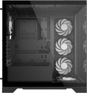 TORRE PARA PC XPG INVADER X BLACK CON 5 VENTILADORES Y RISER PCIE4.0 - INCLUYE ILUMINACIÓN RGB Y DISEÑO MODERNO