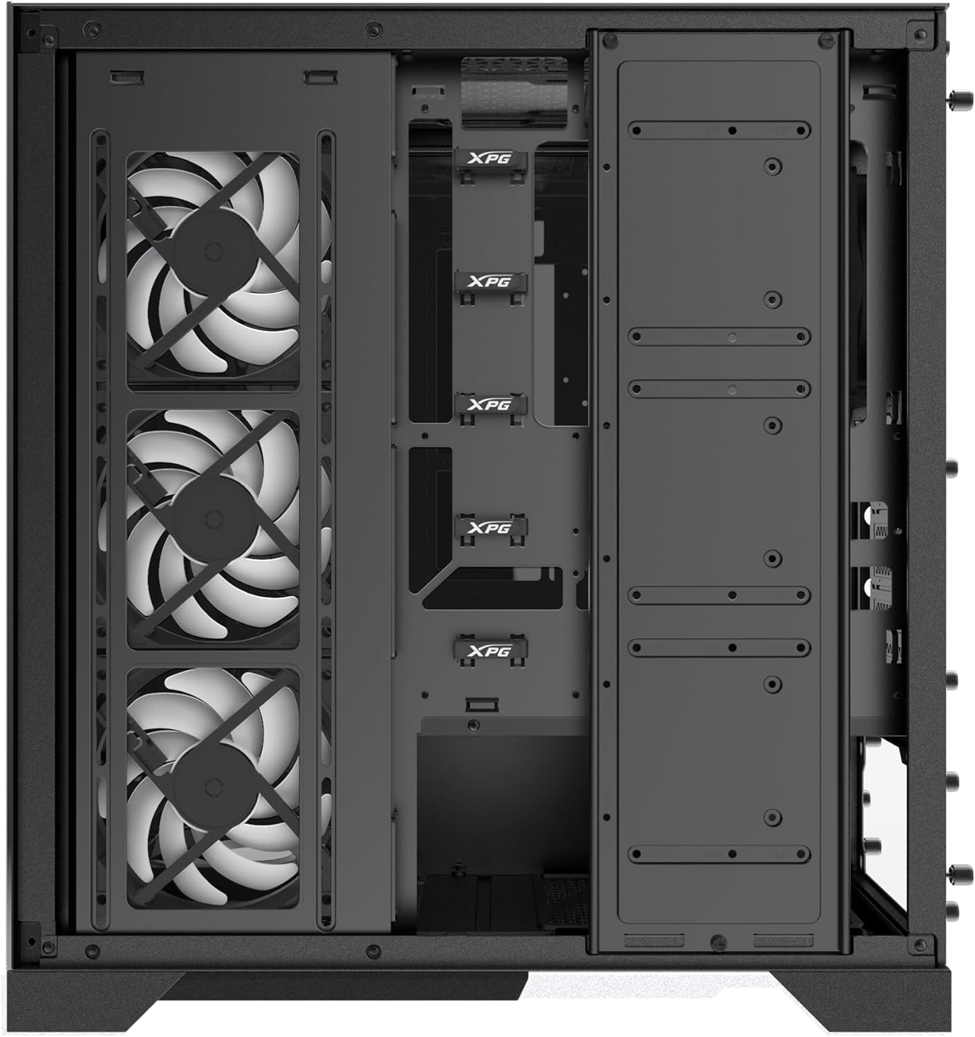 TORRE PARA PC XPG INVADER X BLACK CON 5 VENTILADORES Y RISER PCIE4.0 - INCLUYE ILUMINACIÓN RGB Y DISEÑO MODERNO