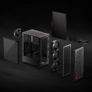 CAJA - XPG VALOR STORM BLACK MT-BKCWWCOLCOCA - DISEÑO CON 4 VENTILADORES INCORPORADOS