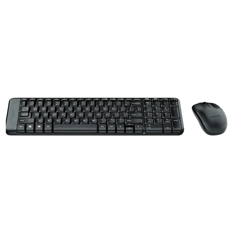 KIT DE TECLADO Y MOUSE INALÁMBRICO LOGITECH MK220: DISEÑO COMPACTO, TECLAS CÓNCAVAS RESISTENTES, MOUSE ERGONÓMICO DE 3 BOTONES CON SENSOR DE 1000 DPI (920-004430)