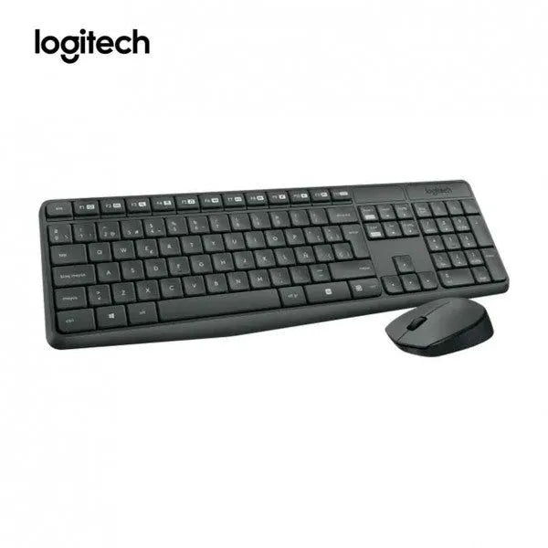 COMBO INALÁMBRICO LOGITECH MK235: TECLADO RESISTENTE A SALPICADURAS Y MOUSE DE 3 BOTONES CON SENSOR HASTA 1000 DPI, COLOR NEGRO (920-007901)