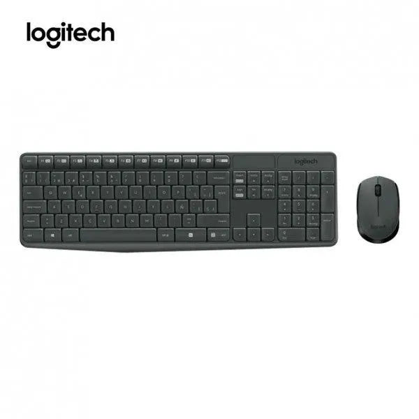 COMBO INALÁMBRICO LOGITECH MK235: TECLADO RESISTENTE A SALPICADURAS Y MOUSE DE 3 BOTONES CON SENSOR HASTA 1000 DPI, COLOR NEGRO (920-007901)