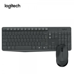 COMBO INALÁMBRICO LOGITECH MK235: TECLADO RESISTENTE A SALPICADURAS Y MOUSE DE 3 BOTONES CON SENSOR HASTA 1000 DPI, COLOR NEGRO (920-007901)
