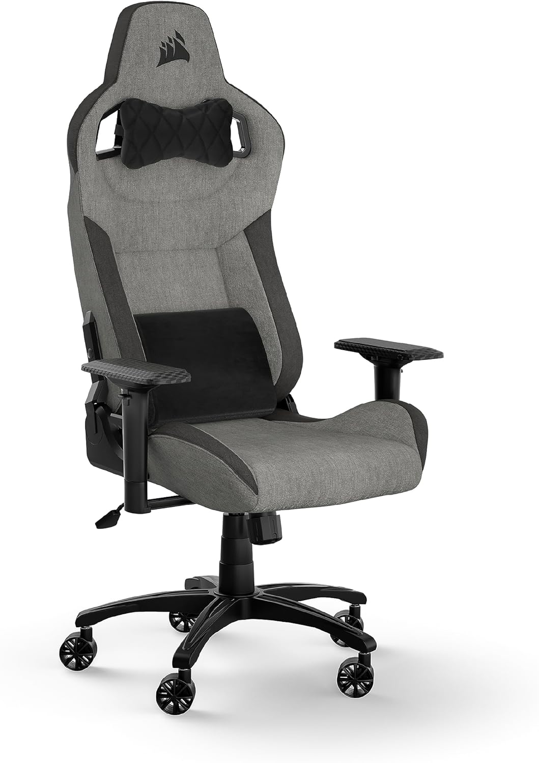 SILLA GAMER CORSAIR T3 RUSH, ERGONÓMICA, SOPORTE HASTA 120KG, COLOR GRIS/CARBÓN