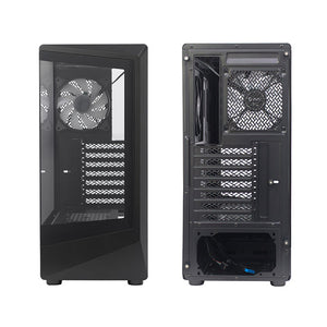 CASE GAMER TEROS TE-1321G, MID TOWER, USB 3.0 / USB 2.0, AUDIO, VENTILADOR ARGB, NEGRO