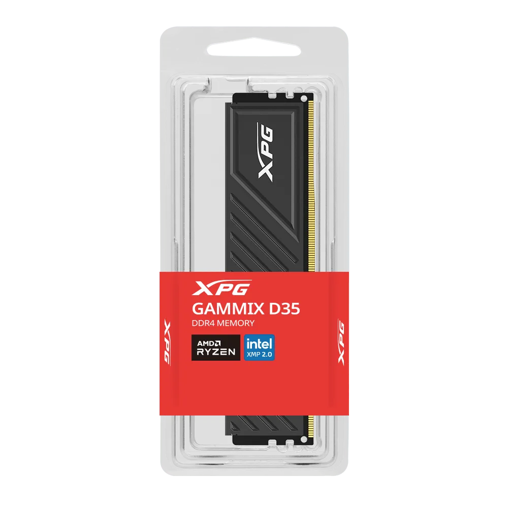 MEMORIA XPG GAMMIX D35 DDR4 8GB 3200MHZ BLACK AX4U32008G16A-SBKD35 - POTENCIA Y VELOCIDAD EN UN DISEÑO ELEGANTE