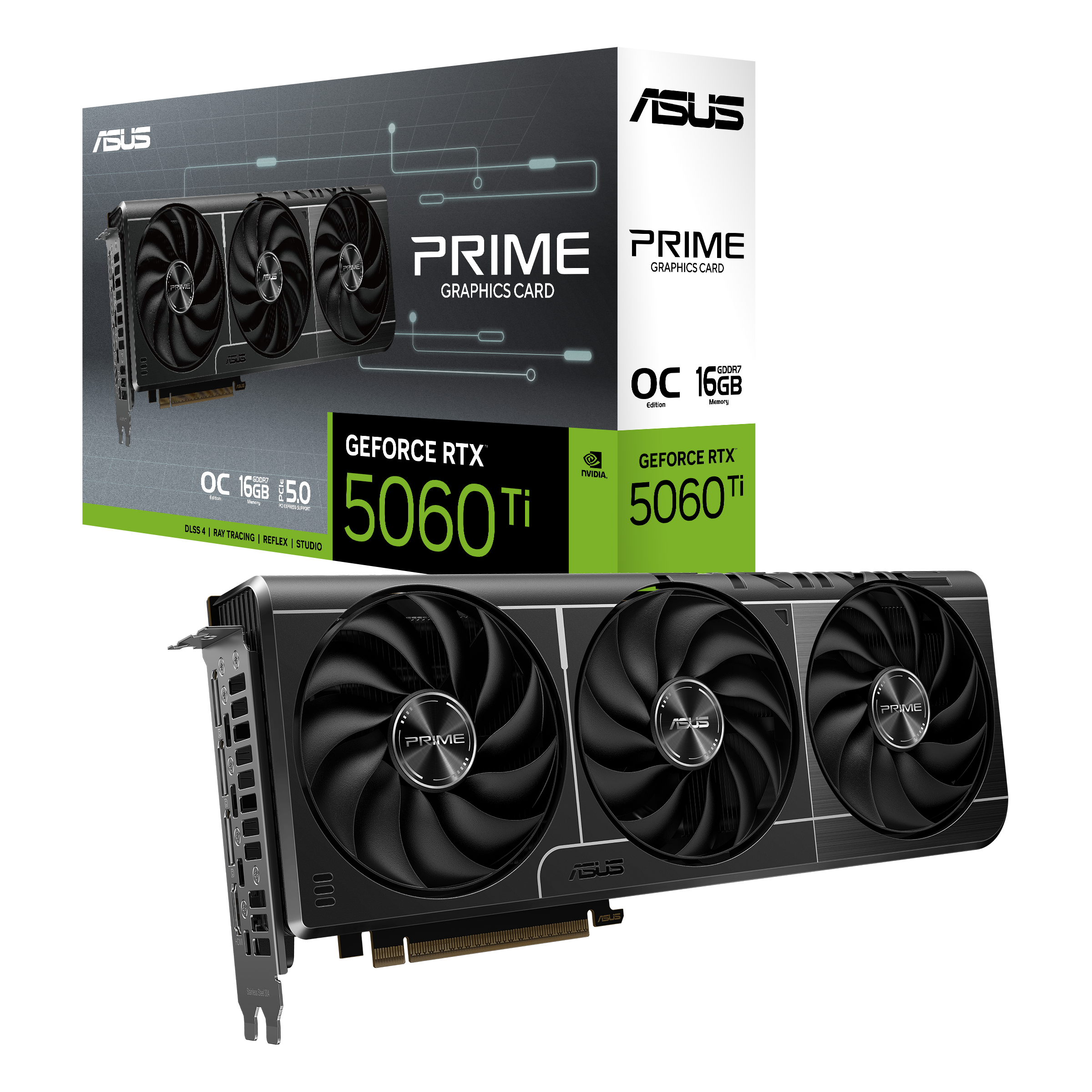 TARJETA DE VIDEO HW-ASUS ASUS PRIME-RTX5060TI-O16G, 16GB GDDR7, PCIE GEN 5.0